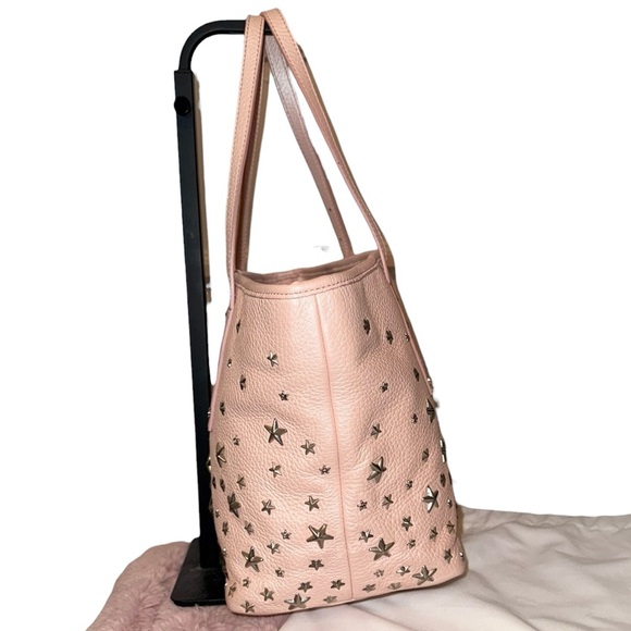 Jimmy Choo Sasha S Star Studded Blush Pink Metallic Tote Bag (EUC) w/ Dustbag - Picture 7 of 16